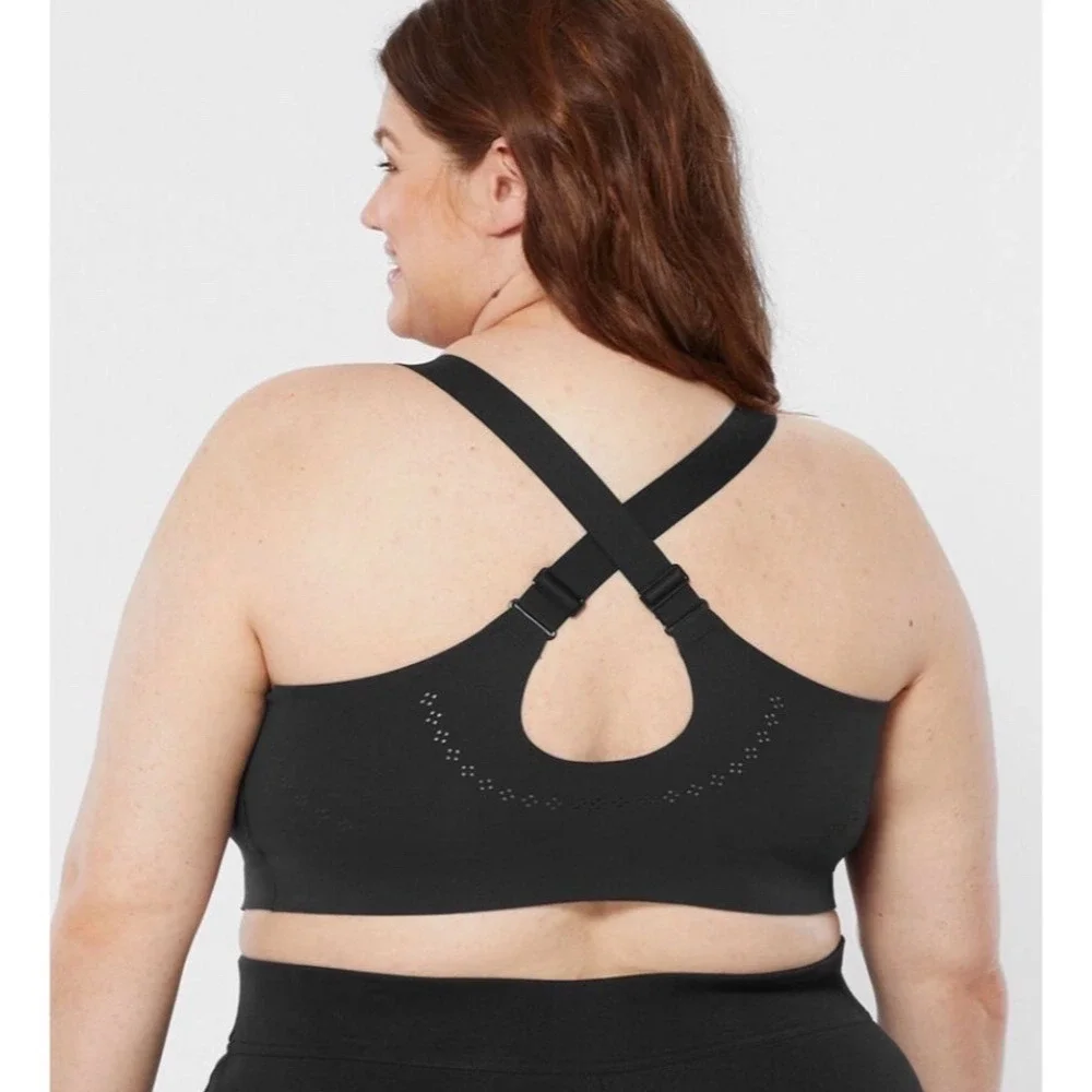 Duluth Trading Co Sports Bra Womens 3XL Plus Black High Impact Zip Front size 26